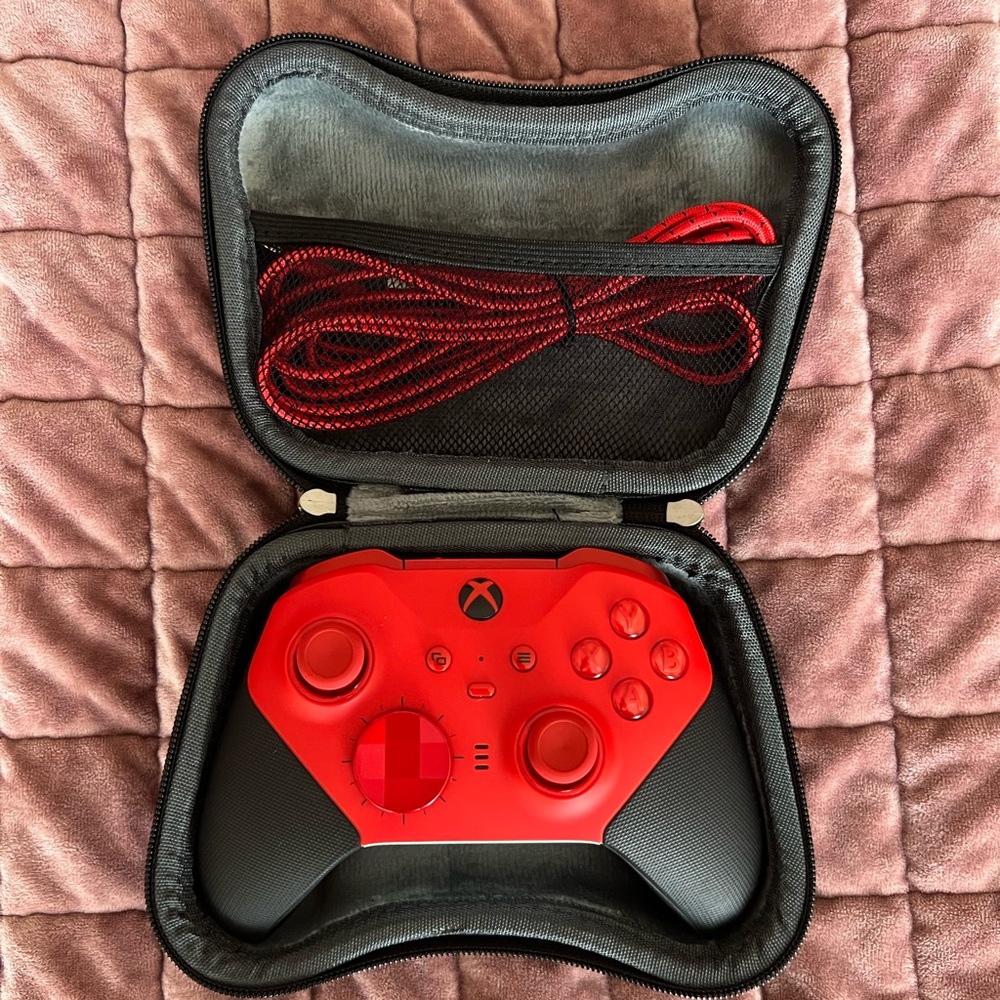 XBOX Red and Black Wireless Controller with Ergonomic Design
